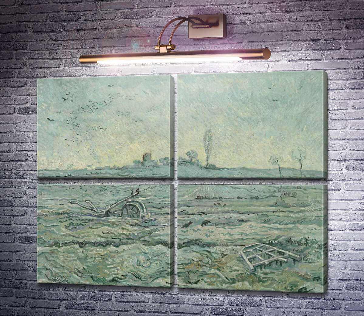 Модульная картина Заснеженное поле с плугом (по мотивам Милле) (The Plough and the Harrow (after Millet), 1890 (Модуль №25) Винсент Ван Гог Модульная картина Заснеженное поле с плугом (по мотивам Милле) (The Plough and the Harrow (after Millet), 1890 (Модуль №25) Винсент Ван Гог
