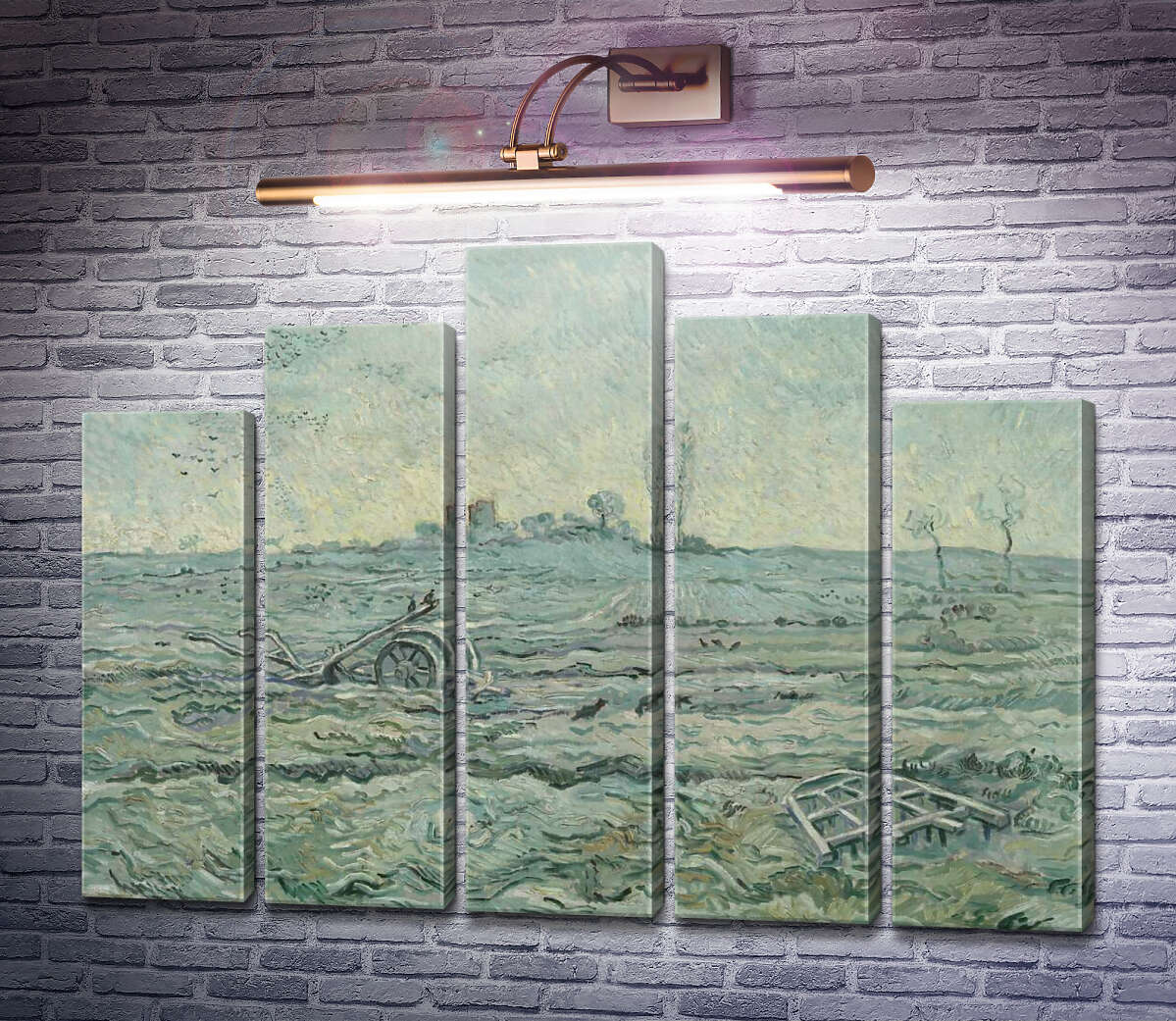 Модульна картина Засніжене поле з плугом (за мотивами Мілле) (The Plough and the Harrow (after Millet), 1890 (Модуль №29) Вінсент Ван Гог Модульна картина Засніжене поле з плугом (за мотивами Мілле) (The Plough and the Harrow (after Millet), 1890 (Модуль №29) Вінсент Ван Гог