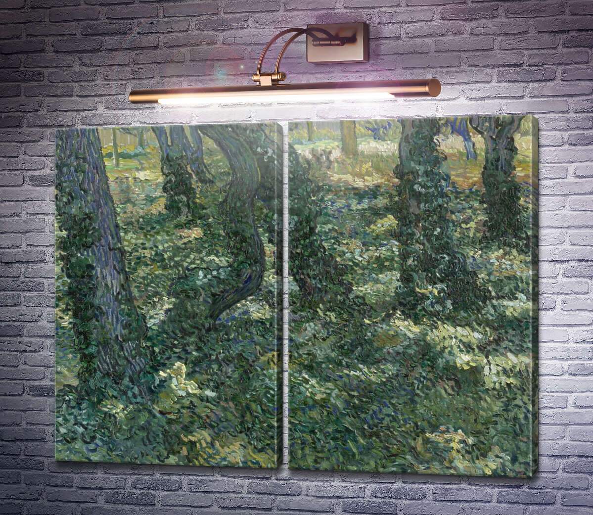 Модульна картина Стовбури дерев з плющем (Undergrowth), 1889 (Модуль №6) Вінсент Ван Гог Модульна картина Стовбури дерев з плющем (Undergrowth), 1889 (Модуль №6) Вінсент Ван Гог