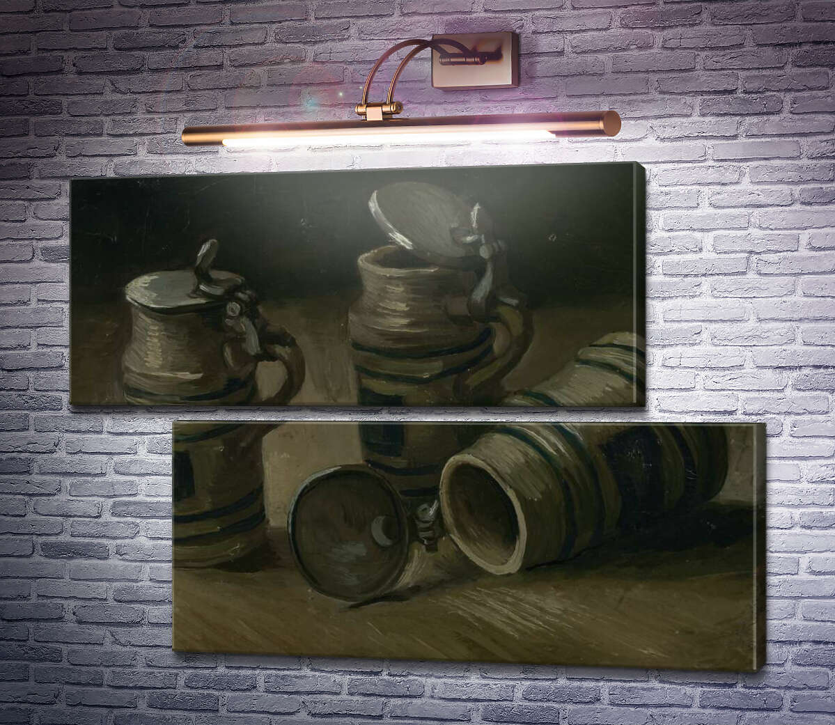 Модульна картина Пивні кухлі (Beer Tankards), 1885 (Модуль №8) Вінсент Ван Гог Модульна картина Пивні кухлі (Beer Tankards), 1885 (Модуль №8) Вінсент Ван Гог