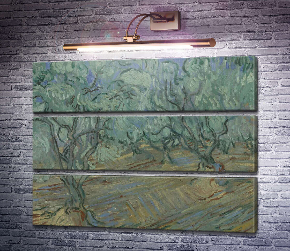 Модульная картина Оливковая роща и голубое небо (Olive Grove with Blue Sky), 1889 (Модуль №15) Винсент Ван Гог