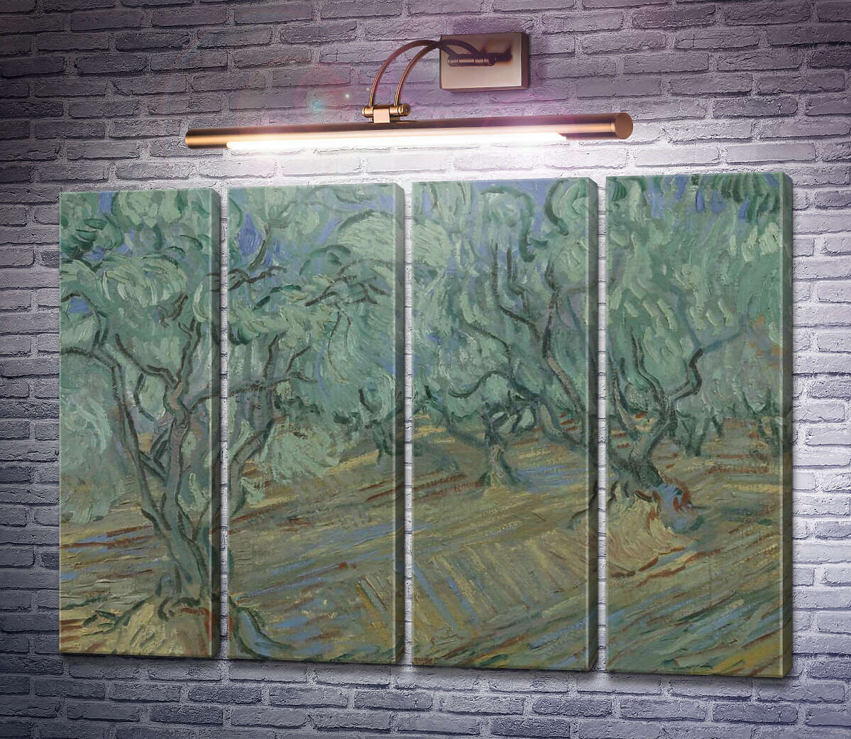 Модульна картина Оливковий гай і блакитне небо (Olive Grove with Blue Sky), 1889 (Модуль №24) Вінсент Ван Гог