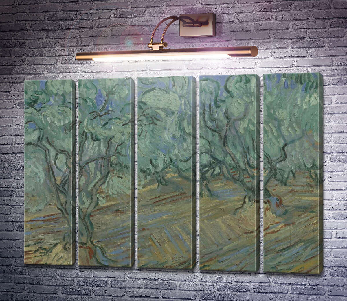 Модульна картина Оливковий гай і блакитне небо (Olive Grove with Blue Sky), 1889 (Модуль №26) Вінсент Ван Гог Модульна картина Оливковий гай і блакитне небо (Olive Grove with Blue Sky), 1889 (Модуль №26) Вінсент Ван Гог