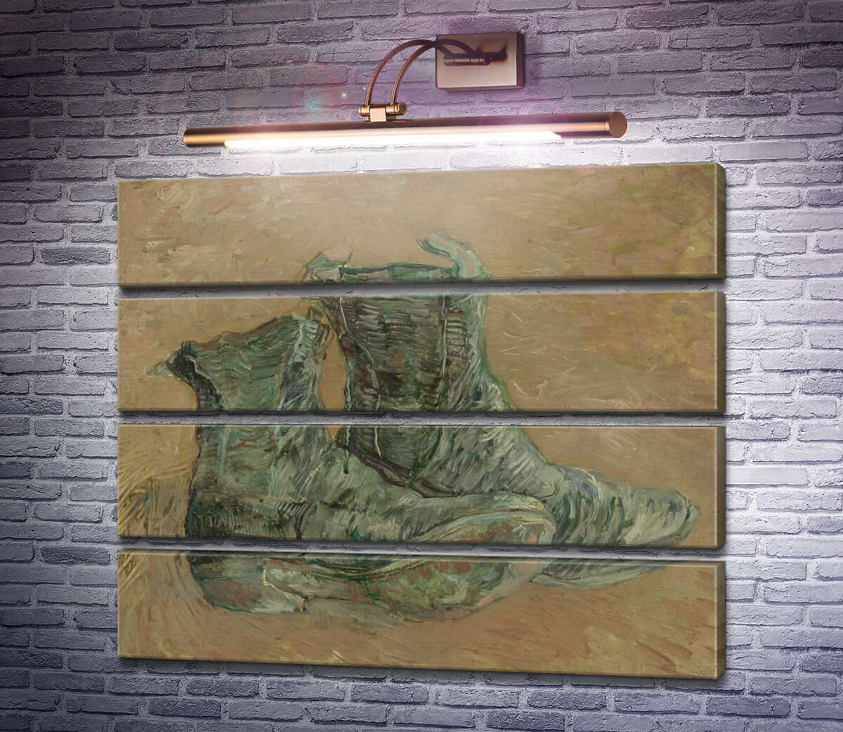 Модульная картина Ботинки (Shoes), 1887 (Модуль №22) Винсент Ван Гог