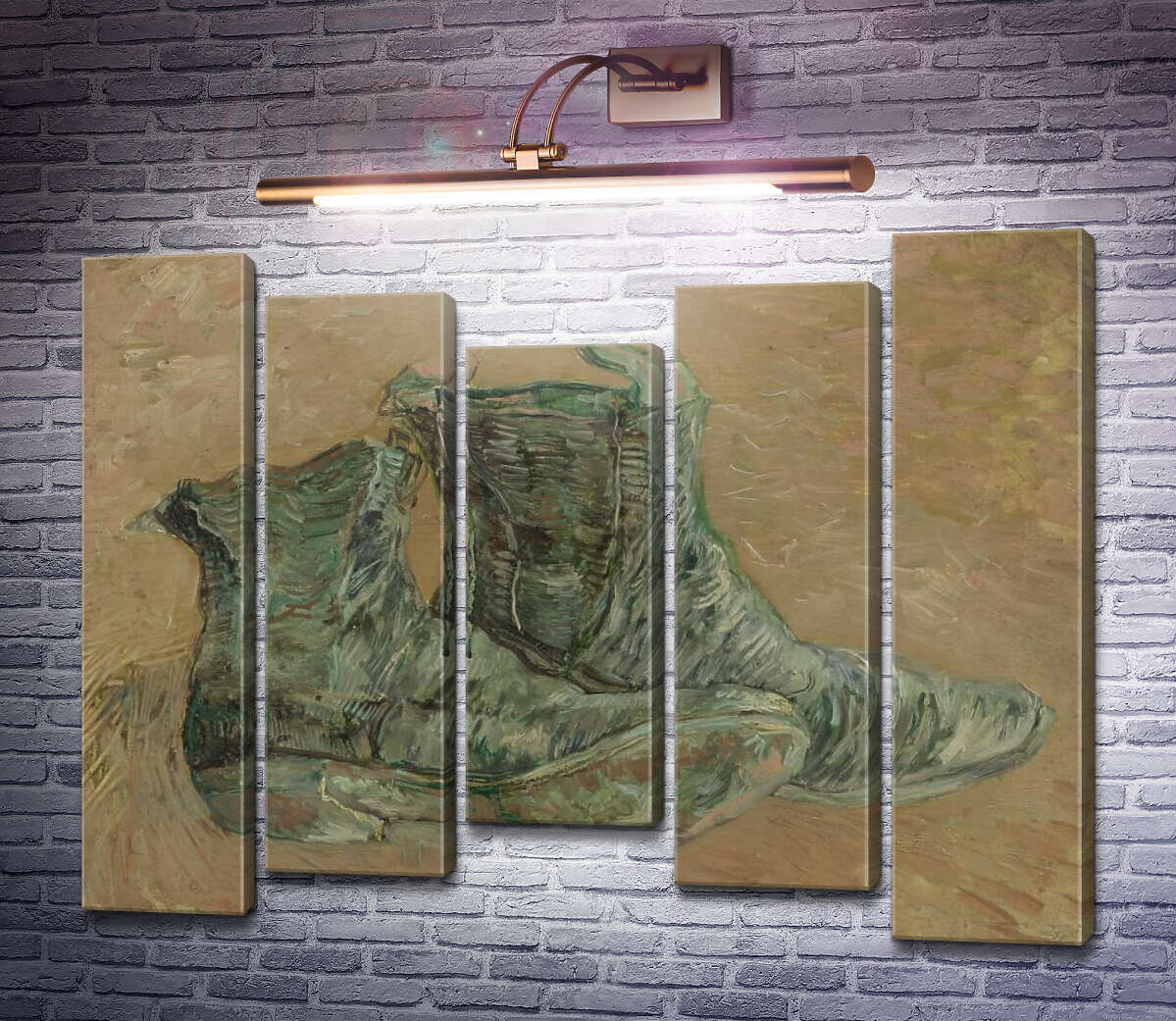 Модульная картина Ботинки (Shoes), 1887 (Модуль №27) Винсент Ван Гог