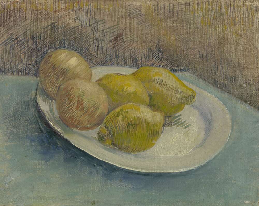 репродукція картина-постер  Натюрморт з лимонами на тарілці (Still Life with Lemons on a Plate), 1887 Вінсент Ван Гог