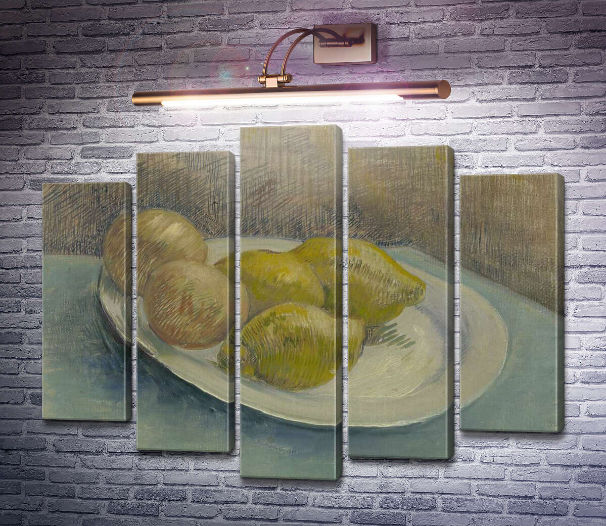 Модульна картина Натюрморт з лимонами на тарілці (Still Life with Lemons on a Plate), 1887 (Модуль №4) Вінсент Ван Гог Модульна картина Натюрморт з лимонами на тарілці (Still Life with Lemons on a Plate), 1887 (Модуль №4) Вінсент Ван Гог