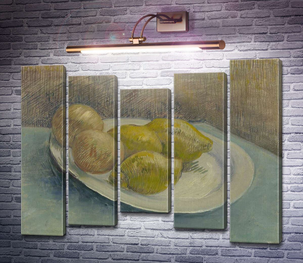 Модульная картина Натюрморт с лимонами на тарелке (Still Life with Lemons on a Plate), 1887 (Модуль №27) Винсент Ван Гог Модульная картина Натюрморт с лимонами на тарелке (Still Life with Lemons on a Plate), 1887 (Модуль №27) Винсент Ван Гог