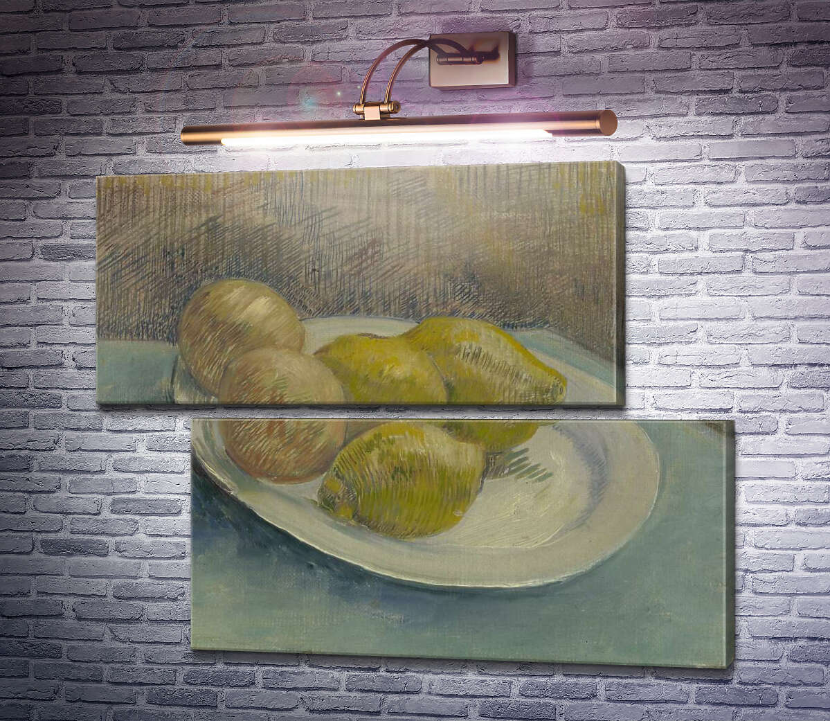Модульна картина Натюрморт з лимонами на тарілці (Still Life with Lemons on a Plate), 1887 (Модуль №8) Вінсент Ван Гог Модульна картина Натюрморт з лимонами на тарілці (Still Life with Lemons on a Plate), 1887 (Модуль №8) Вінсент Ван Гог