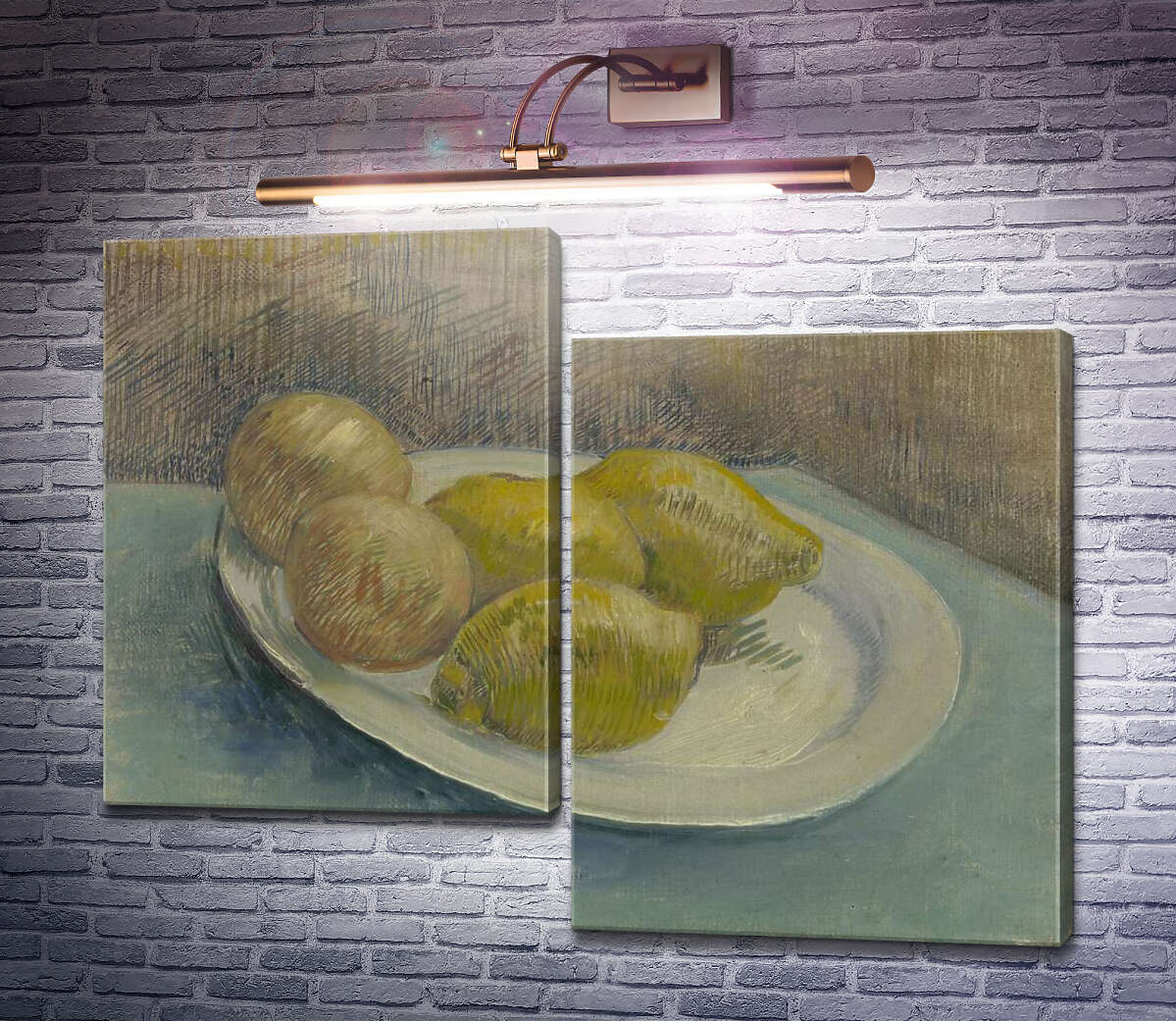 Модульная картина Натюрморт с лимонами на тарелке (Still Life with Lemons on a Plate), 1887 (Модуль №9) Винсент Ван Гог