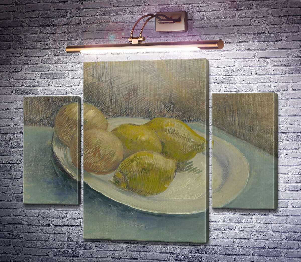 Модульна картина Натюрморт з лимонами на тарілці (Still Life with Lemons on a Plate), 1887 (Модуль №5) Вінсент Ван Гог Модульна картина Натюрморт з лимонами на тарілці (Still Life with Lemons on a Plate), 1887 (Модуль №5) Вінсент Ван Гог