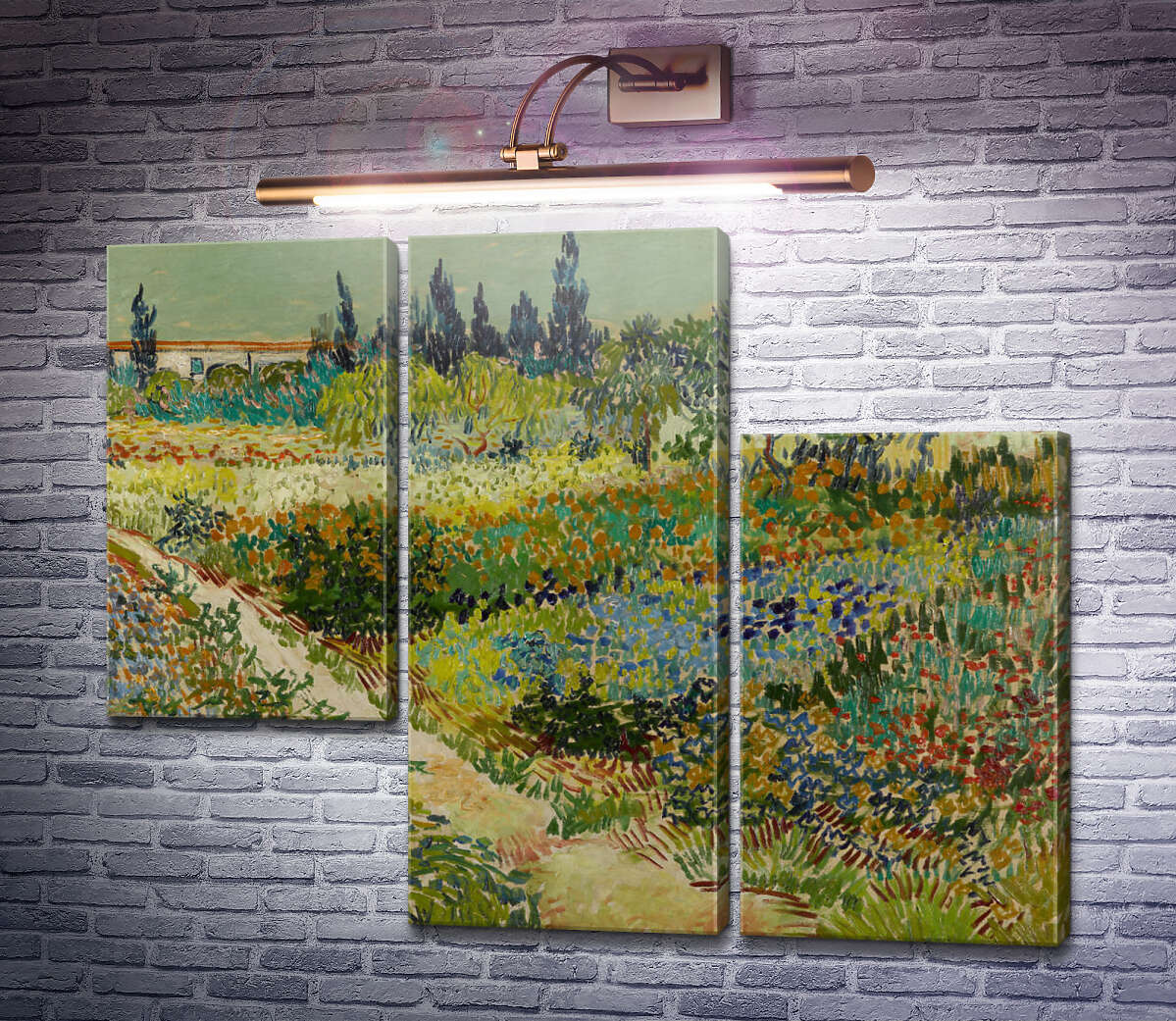 Модульная картина Сад с цветами (Garden with Flowers), 1888 (Модуль №13) Винсент Ван Гог Модульная картина Сад с цветами (Garden with Flowers), 1888 (Модуль №13) Винсент Ван Гог