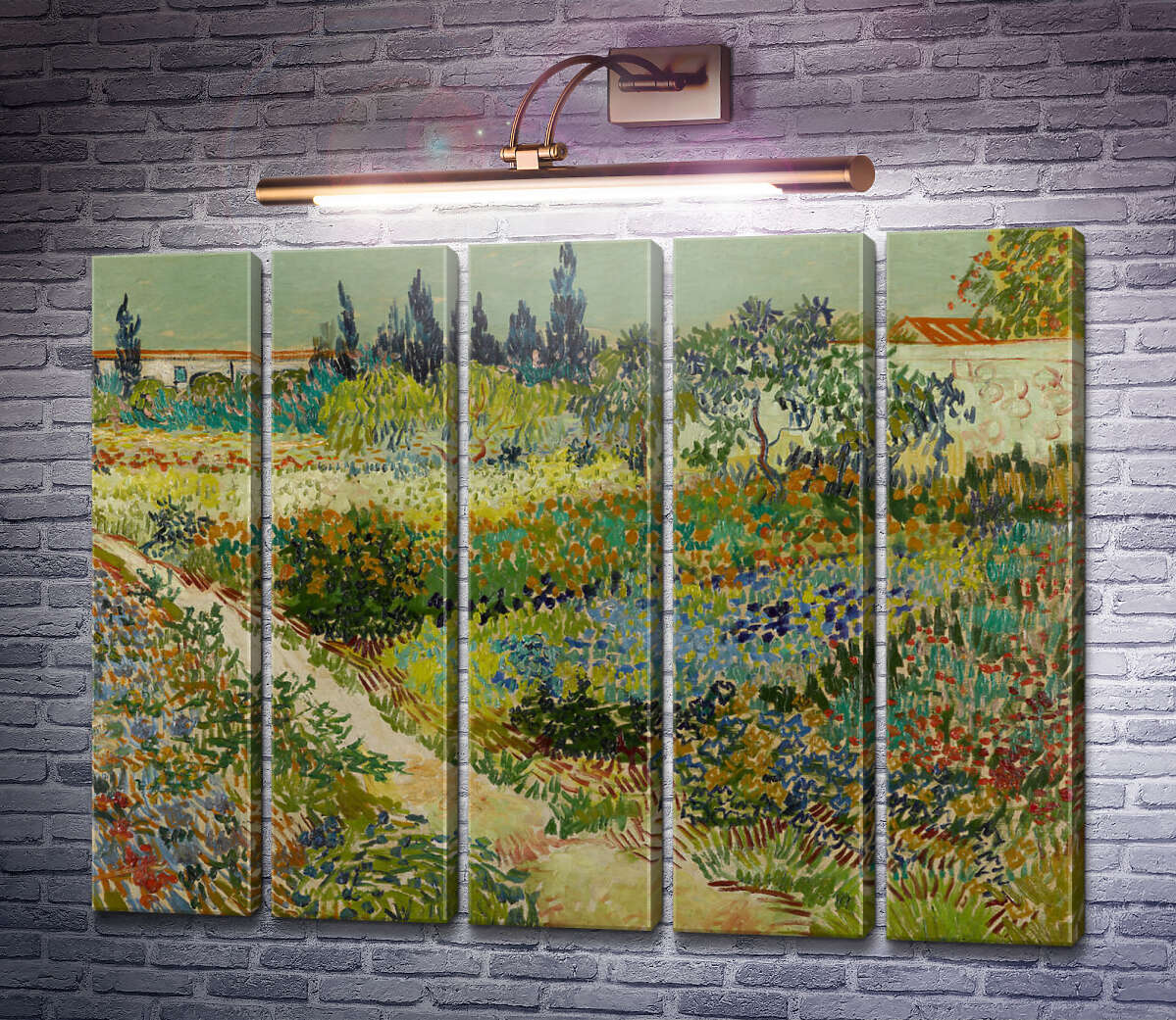 Модульна картина Сад з квітами (Garden with Flowers), 1888 (Модуль №26) Вінсент Ван Гог
