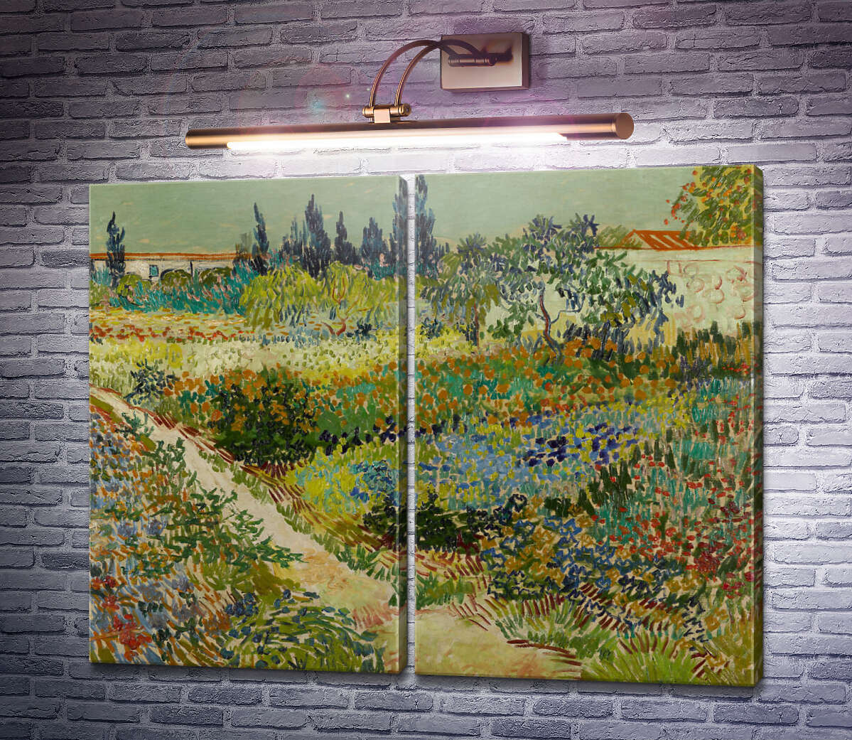 Модульная картина Сад с цветами (Garden with Flowers), 1888 (Модуль №6) Винсент Ван Гог Модульная картина Сад с цветами (Garden with Flowers), 1888 (Модуль №6) Винсент Ван Гог