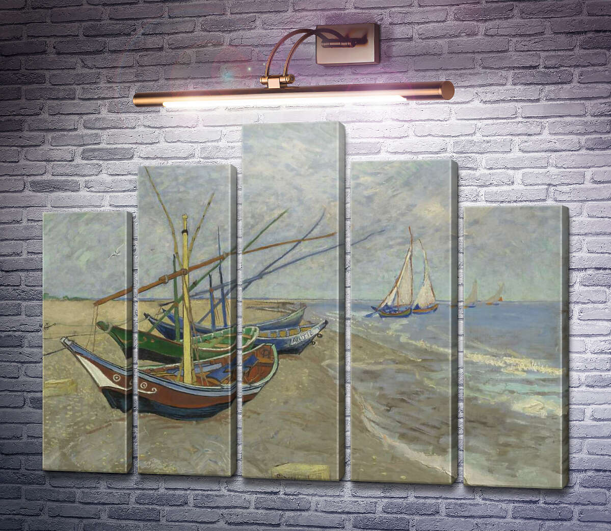 Модульная картина Рыбацкие лодки на пляже в Сан-Мари-де-ла-мер (Fishing Boats on the Beach at Les Saintes-Maries-de-la-Mer), 1888 (Модуль №29) Винсент Ван Гог Модульная картина Рыбацкие лодки на пляже в Сан-Мари-де-ла-мер (Fishing Boats on the Beach at Les Saintes-Maries-de-la-Mer), 1888 (Модуль №29) Винсент Ван Гог