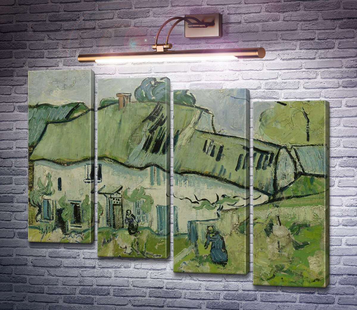 Модульная картина Ферма с двумя фигурами (Farmhouse with Two Figures), 1890 (Модуль №19) Винсент Ван Гог Модульная картина Ферма с двумя фигурами (Farmhouse with Two Figures), 1890 (Модуль №19) Винсент Ван Гог
