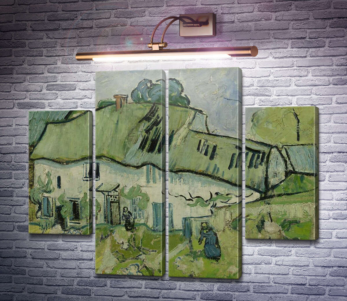 Модульная картина Ферма с двумя фигурами (Farmhouse with Two Figures), 1890 (Модуль №20) Винсент Ван Гог Модульная картина Ферма с двумя фигурами (Farmhouse with Two Figures), 1890 (Модуль №20) Винсент Ван Гог