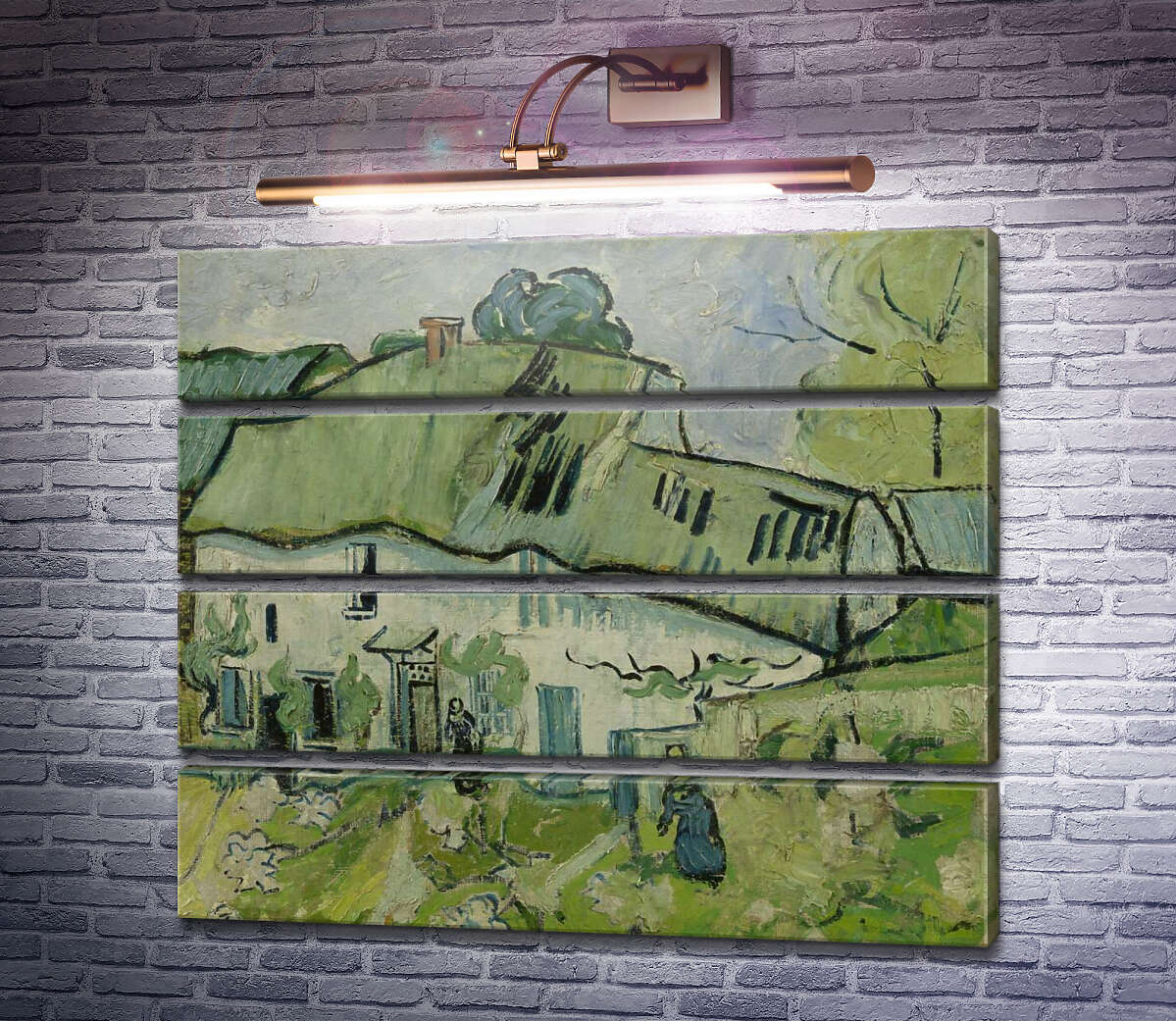 Модульна картина Ферма з двома фігурами (Farmhouse with Two Figures), 1890 (Модуль №22) Вінсент Ван Гог