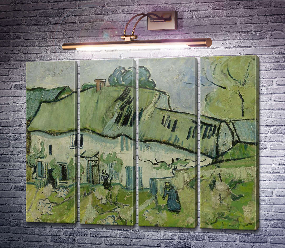 Модульная картина Ферма с двумя фигурами (Farmhouse with Two Figures), 1890 (Модуль №24) Винсент Ван Гог Модульная картина Ферма с двумя фигурами (Farmhouse with Two Figures), 1890 (Модуль №24) Винсент Ван Гог