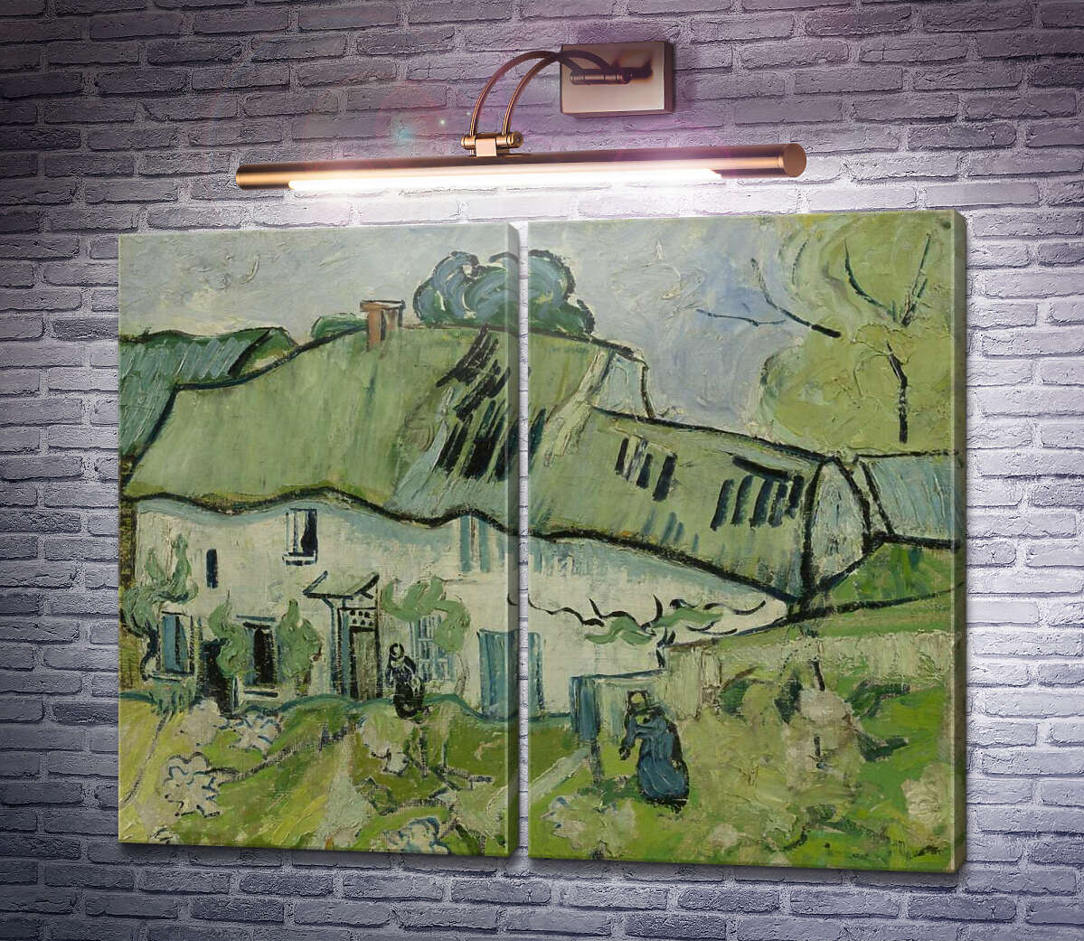 Модульна картина Ферма з двома фігурами (Farmhouse with Two Figures), 1890 (Модуль №6) Вінсент Ван Гог Модульна картина Ферма з двома фігурами (Farmhouse with Two Figures), 1890 (Модуль №6) Вінсент Ван Гог