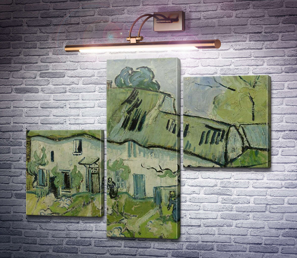 Модульная картина Ферма с двумя фигурами (Farmhouse with Two Figures), 1890 (Модуль №12) Винсент Ван Гог Модульная картина Ферма с двумя фигурами (Farmhouse with Two Figures), 1890 (Модуль №12) Винсент Ван Гог