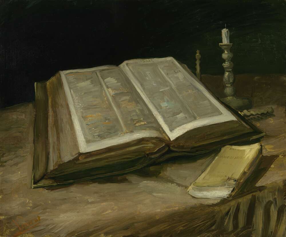 репродукція картина-постер  Натюрморт з біблією (Still Life with Bible), 1885 Вінсент Ван Гог