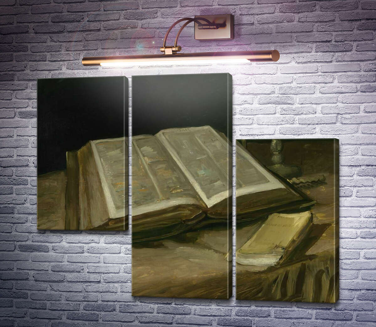 Модульная картина Натюрморт с библией (Still Life with Bible), 1885 (Модуль №13) Винсент Ван Гог Модульная картина Натюрморт с библией (Still Life with Bible), 1885 (Модуль №13) Винсент Ван Гог