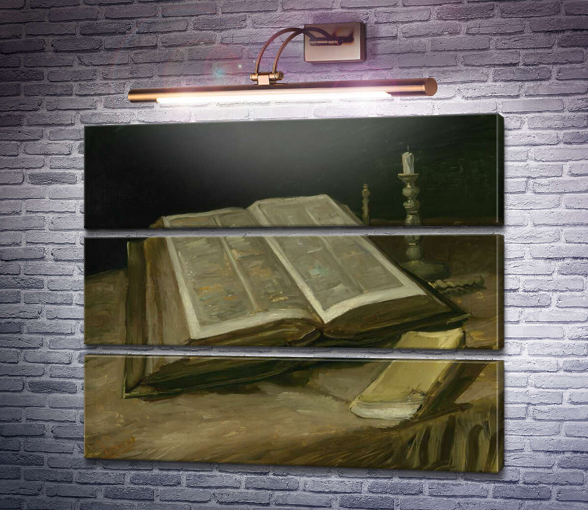 Модульная картина Натюрморт с библией (Still Life with Bible), 1885 (Модуль №15) Винсент Ван Гог