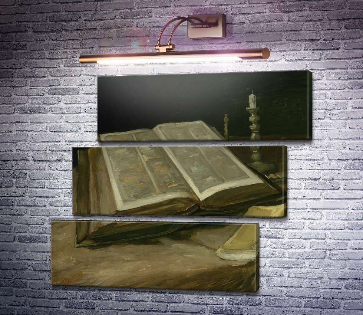 Модульная картина Натюрморт с библией (Still Life with Bible), 1885 (Модуль №17) Винсент Ван Гог