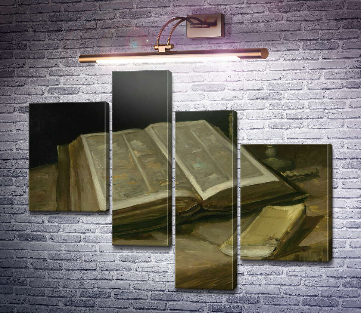 Модульная картина Натюрморт с библией (Still Life with Bible), 1885 (Модуль №21) Винсент Ван Гог Модульная картина Натюрморт с библией (Still Life with Bible), 1885 (Модуль №21) Винсент Ван Гог