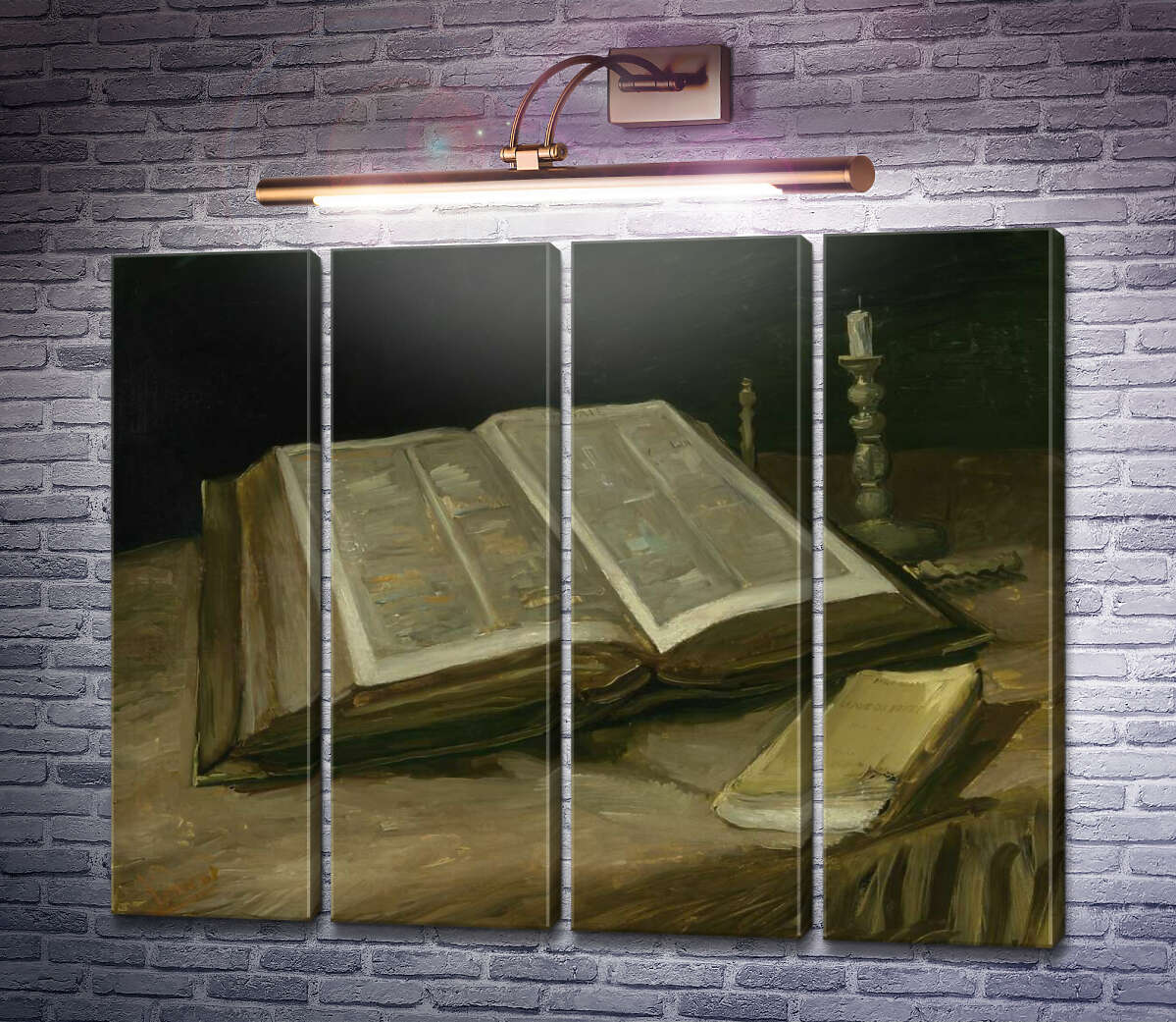 Модульна картина Натюрморт з біблією (Still Life with Bible), 1885 (Модуль №24) Вінсент Ван Гог