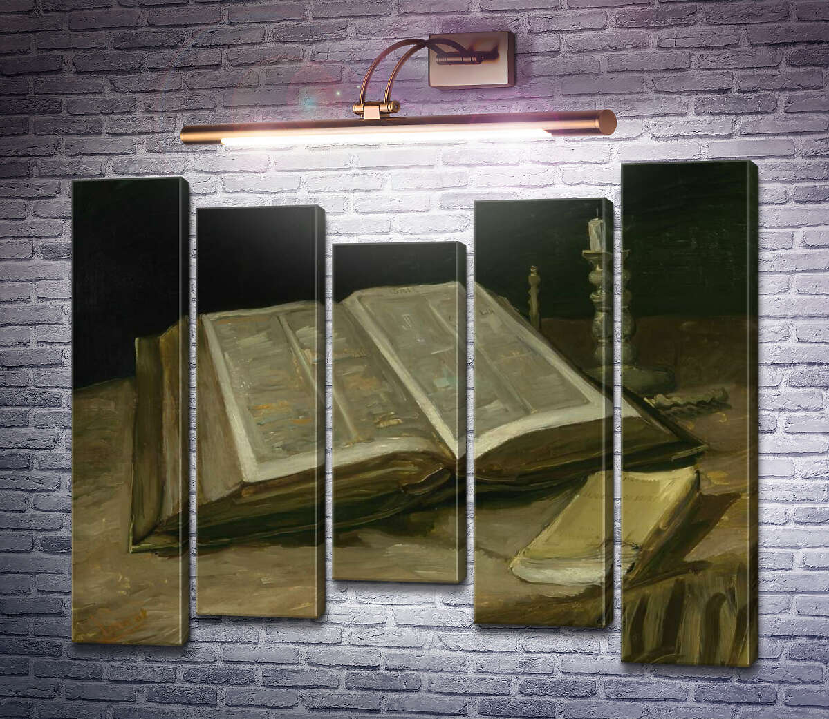 Модульна картина Натюрморт з біблією (Still Life with Bible), 1885 (Модуль №27) Вінсент Ван Гог Модульна картина Натюрморт з біблією (Still Life with Bible), 1885 (Модуль №27) Вінсент Ван Гог