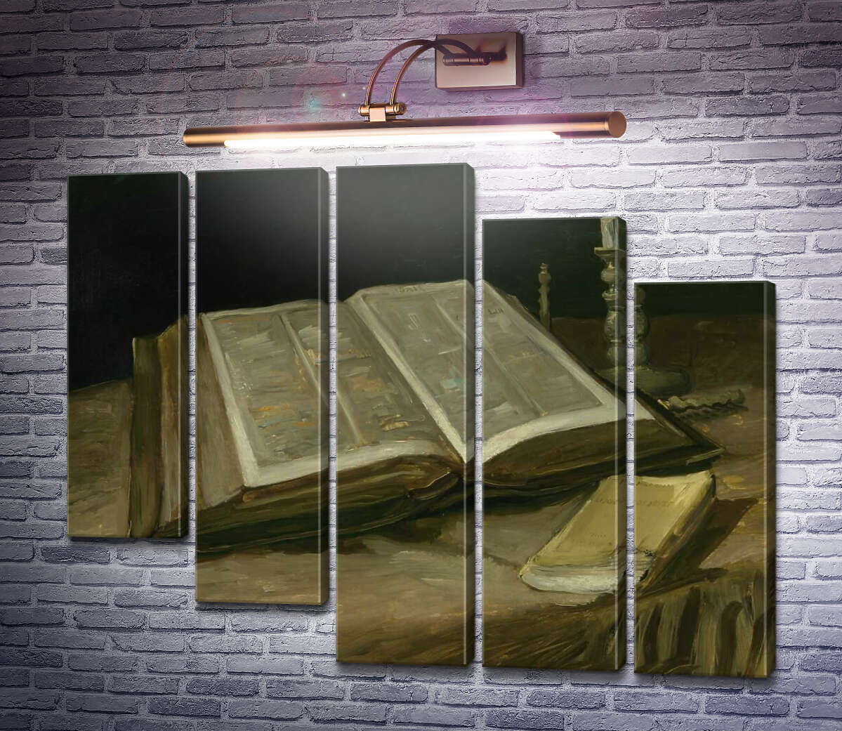 Модульная картина Натюрморт с библией (Still Life with Bible), 1885 (Модуль №28) Винсент Ван Гог Модульная картина Натюрморт с библией (Still Life with Bible), 1885 (Модуль №28) Винсент Ван Гог