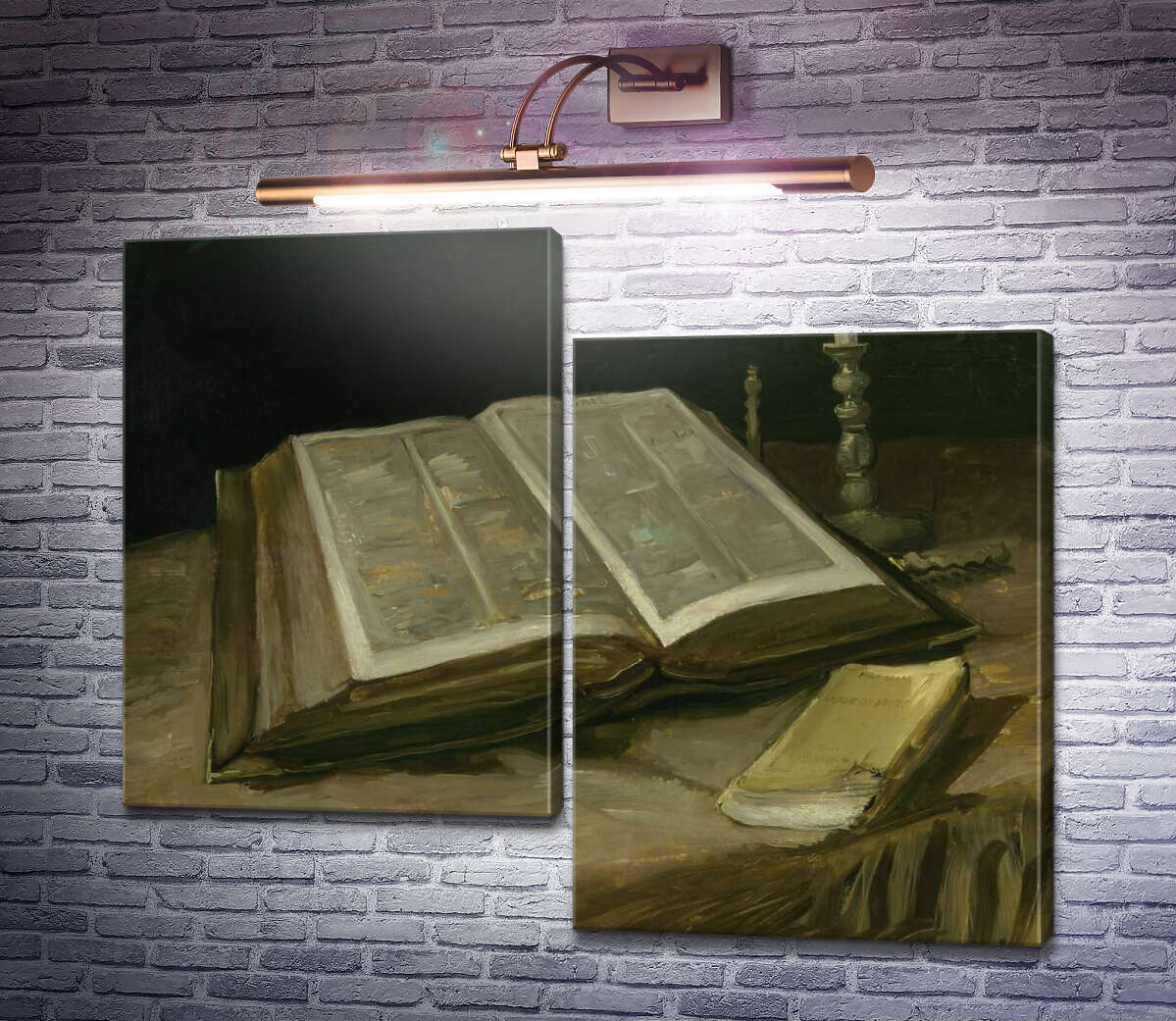 Модульна картина Натюрморт з біблією (Still Life with Bible), 1885 (Модуль №9) Вінсент Ван Гог Модульна картина Натюрморт з біблією (Still Life with Bible), 1885 (Модуль №9) Вінсент Ван Гог