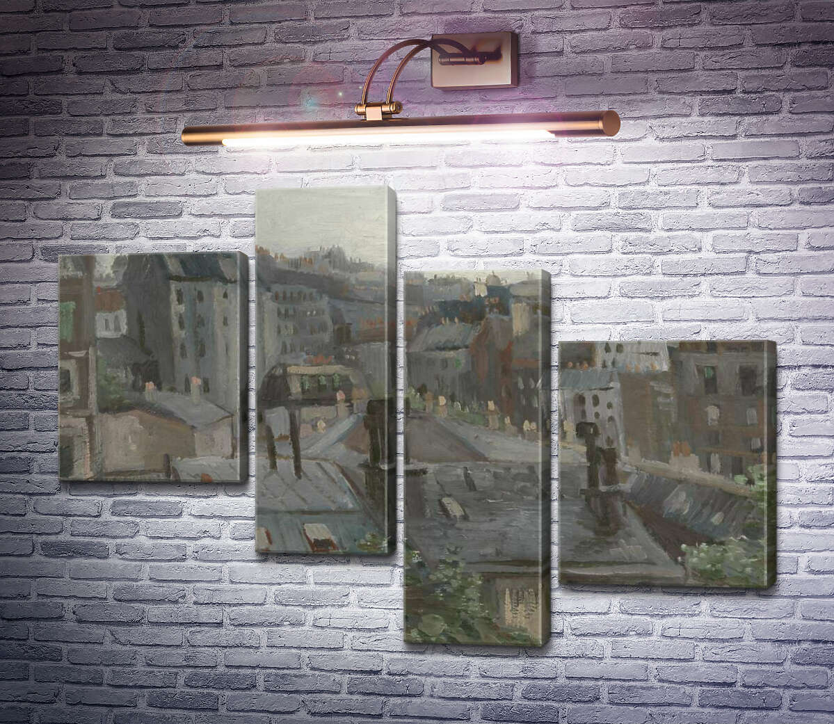 Модульная картина Вид из студии Винсента (View from Vincent's Studio), 1886 (Модуль №21) Винсент Ван Гог