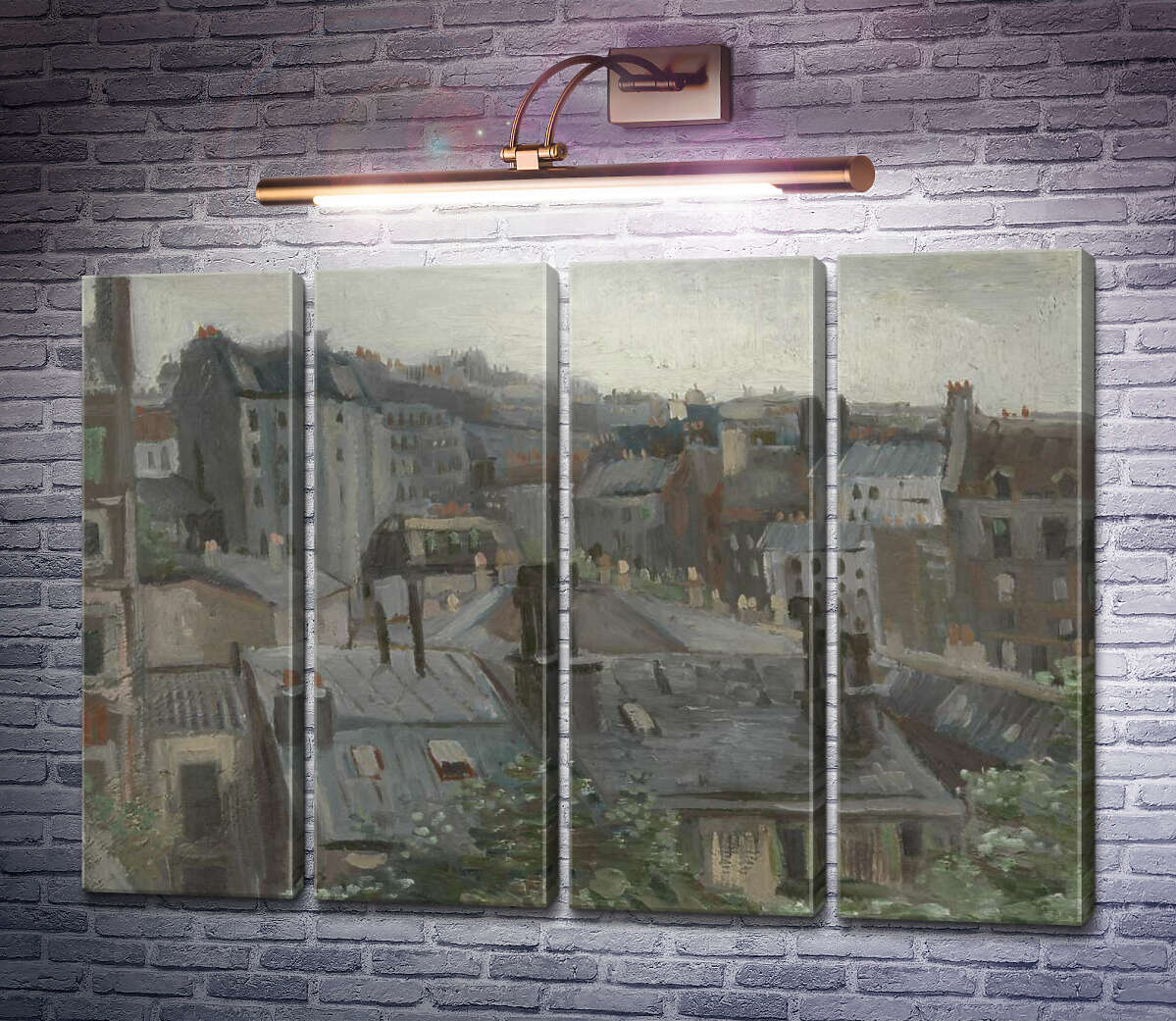 Модульная картина Вид из студии Винсента (View from Vincent's Studio), 1886 (Модуль №24) Винсент Ван Гог Модульная картина Вид из студии Винсента (View from Vincent's Studio), 1886 (Модуль №24) Винсент Ван Гог