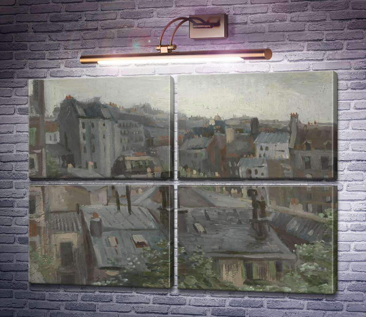 Модульная картина Вид из студии Винсента (View from Vincent's Studio), 1886 (Модуль №25) Винсент Ван Гог