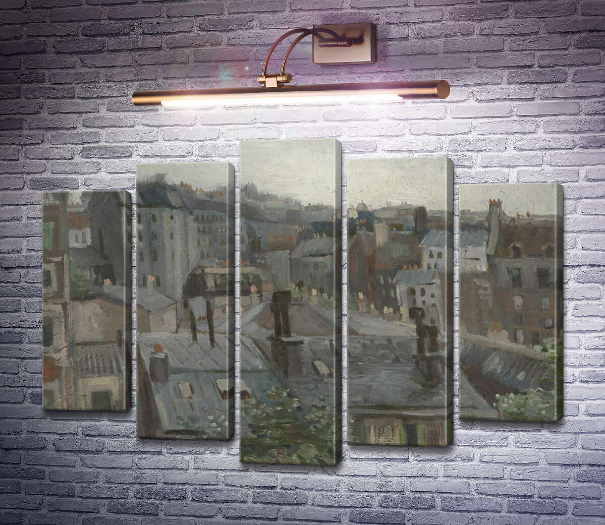 Модульная картина Вид из студии Винсента (View from Vincent's Studio), 1886 (Модуль №4) Винсент Ван Гог