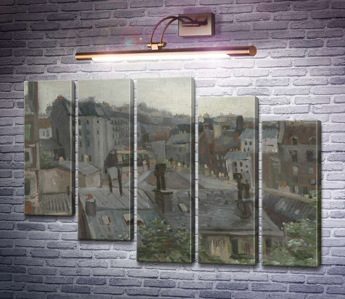Модульна картина Вид зі студії Вінсента (View from Vincent's Studio), 1886 (Модуль №28) Вінсент Ван Гог
