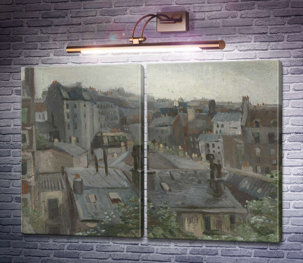 Модульная картина Вид из студии Винсента (View from Vincent's Studio), 1886 (Модуль №6) Винсент Ван Гог Модульная картина Вид из студии Винсента (View from Vincent's Studio), 1886 (Модуль №6) Винсент Ван Гог