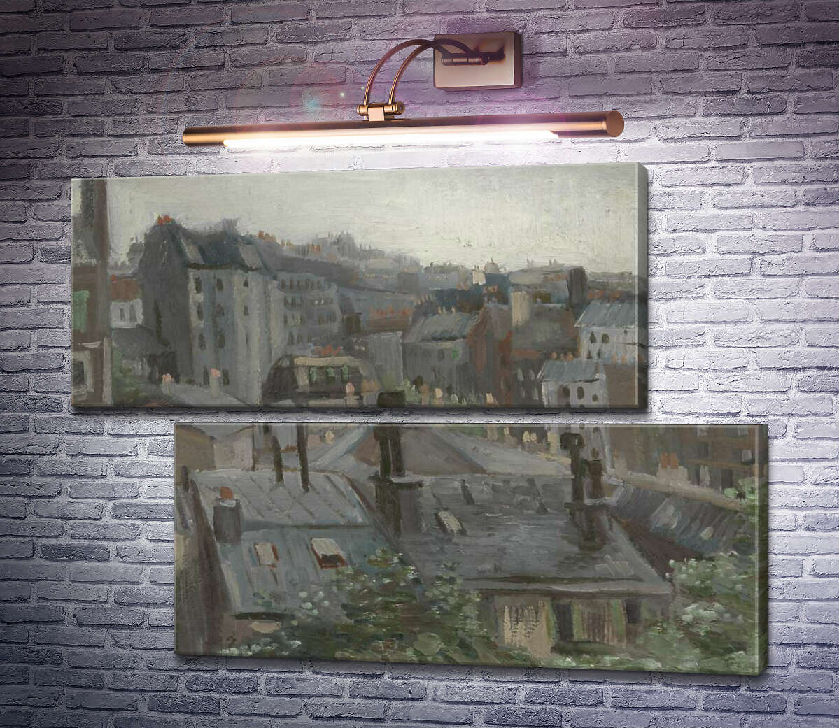 Модульная картина Вид из студии Винсента (View from Vincent's Studio), 1886 (Модуль №8) Винсент Ван Гог