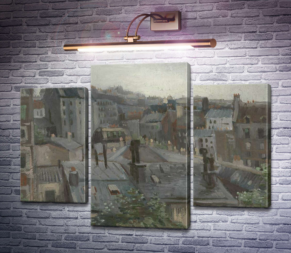 Модульная картина Вид из студии Винсента (View from Vincent's Studio), 1886 (Модуль №10) Винсент Ван Гог