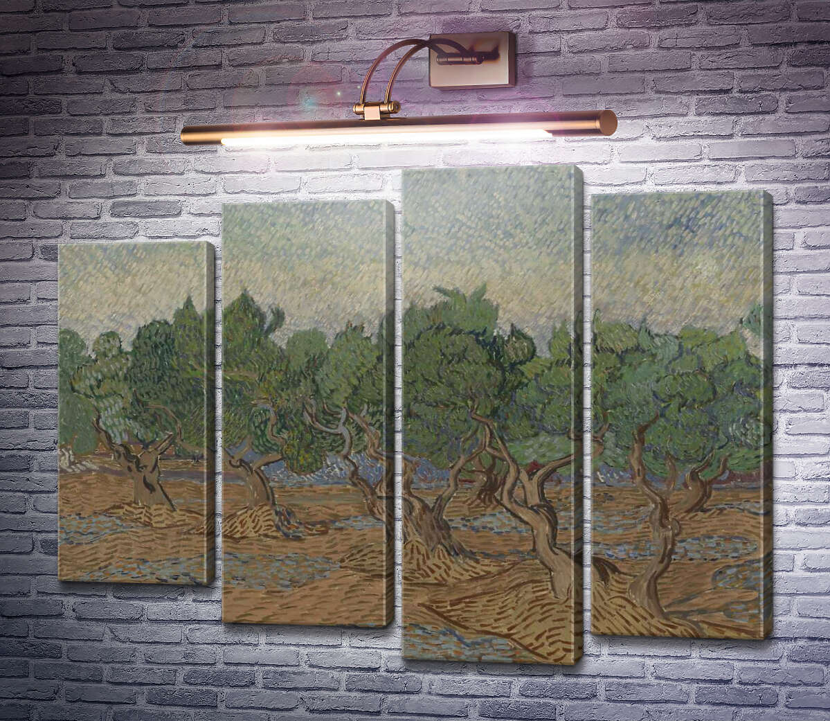 Модульная картина Оливковая роща (Olive Grove), 1889 03 (Модуль №3) Винсент Ван Гог