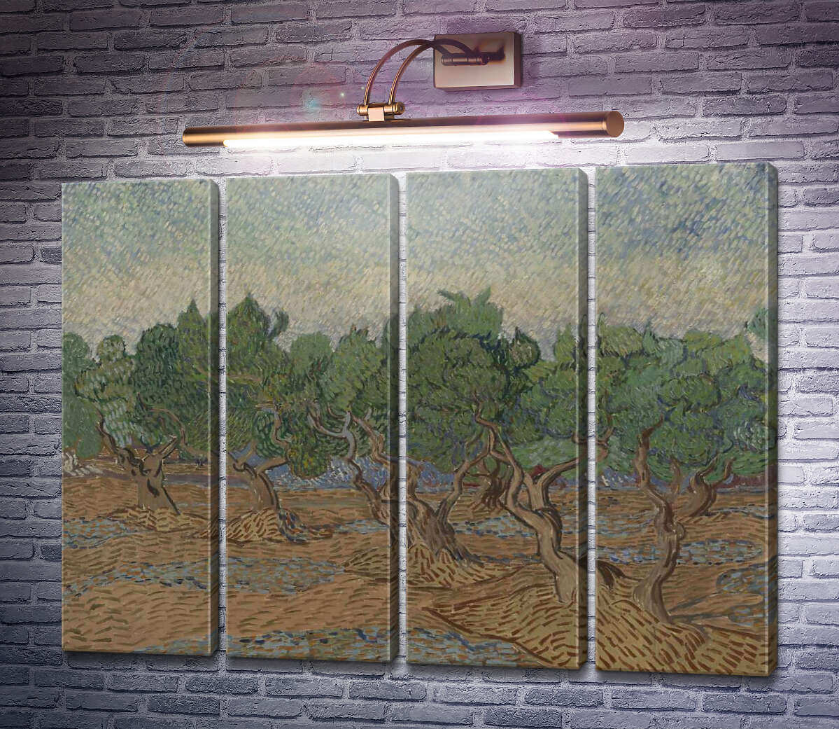 Модульная картина Оливковая роща (Olive Grove), 1889 03 (Модуль №24) Винсент Ван Гог