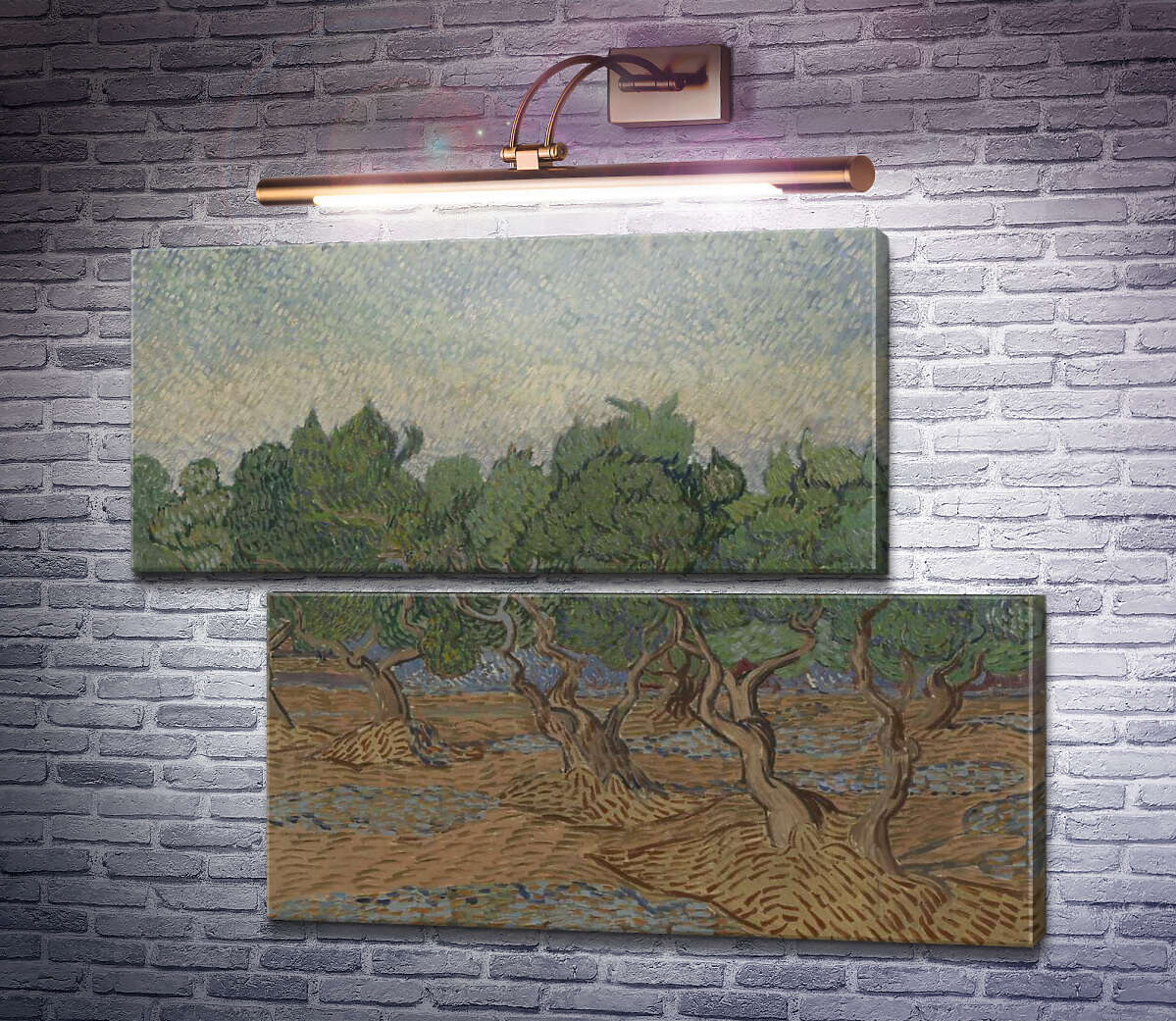 Модульная картина Оливковая роща (Olive Grove), 1889 03 (Модуль №8) Винсент Ван Гог