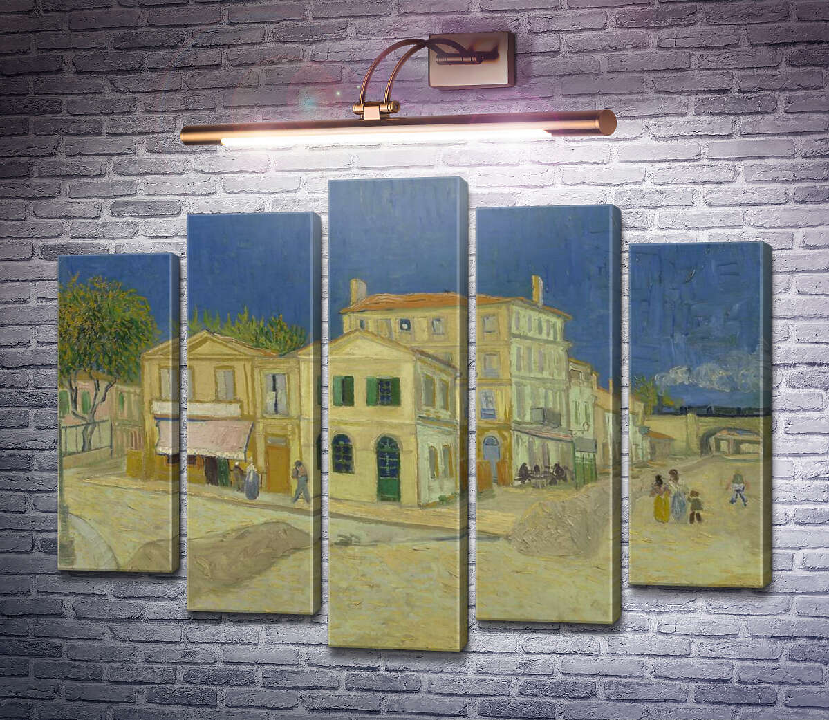 Модульная картина Дом Винсента в Арле (желтый Дом) (Vincent`s House in Arles (The Yellow House)), 1888 (Модуль №4) Винсент Ван Гог