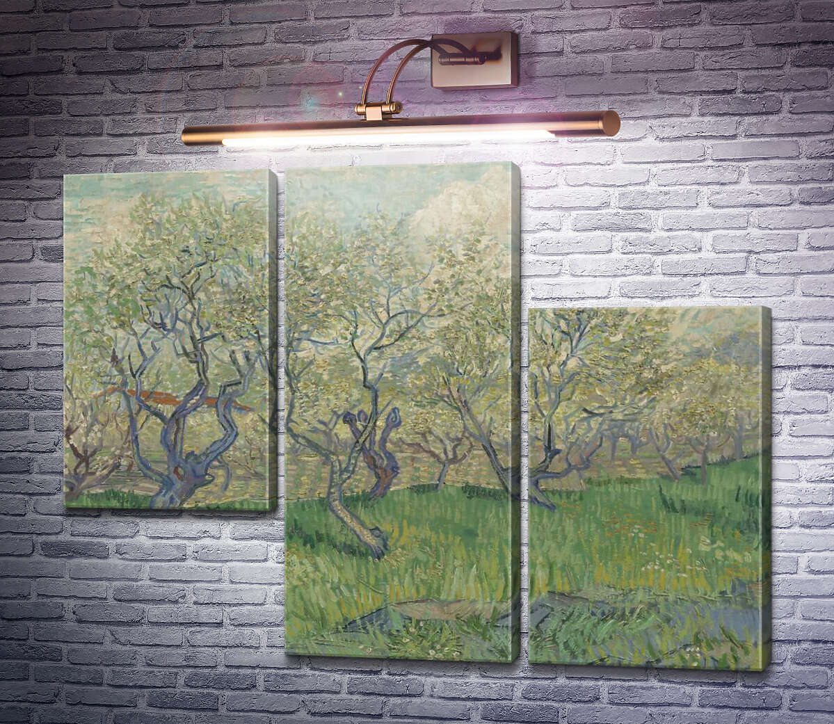 Модульна картина Фруктовий сад в цвіту (Orchard in Blossom), 1888 (Модуль №13) Вінсент Ван Гог Модульна картина Фруктовий сад в цвіту (Orchard in Blossom), 1888 (Модуль №13) Вінсент Ван Гог