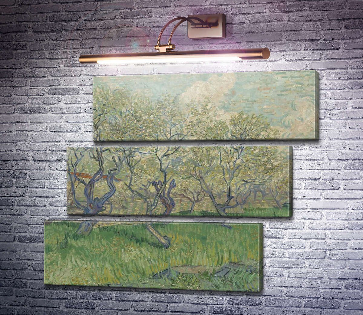 Модульна картина Фруктовий сад в цвіту (Orchard in Blossom), 1888 (Модуль №17) Вінсент Ван Гог