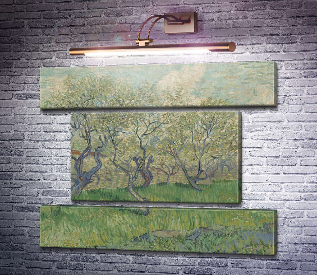 Модульная картина Фруктовый сад в цвету (Orchard in Blossom), 1888 (Модуль №18) Винсент Ван Гог Модульная картина Фруктовый сад в цвету (Orchard in Blossom), 1888 (Модуль №18) Винсент Ван Гог