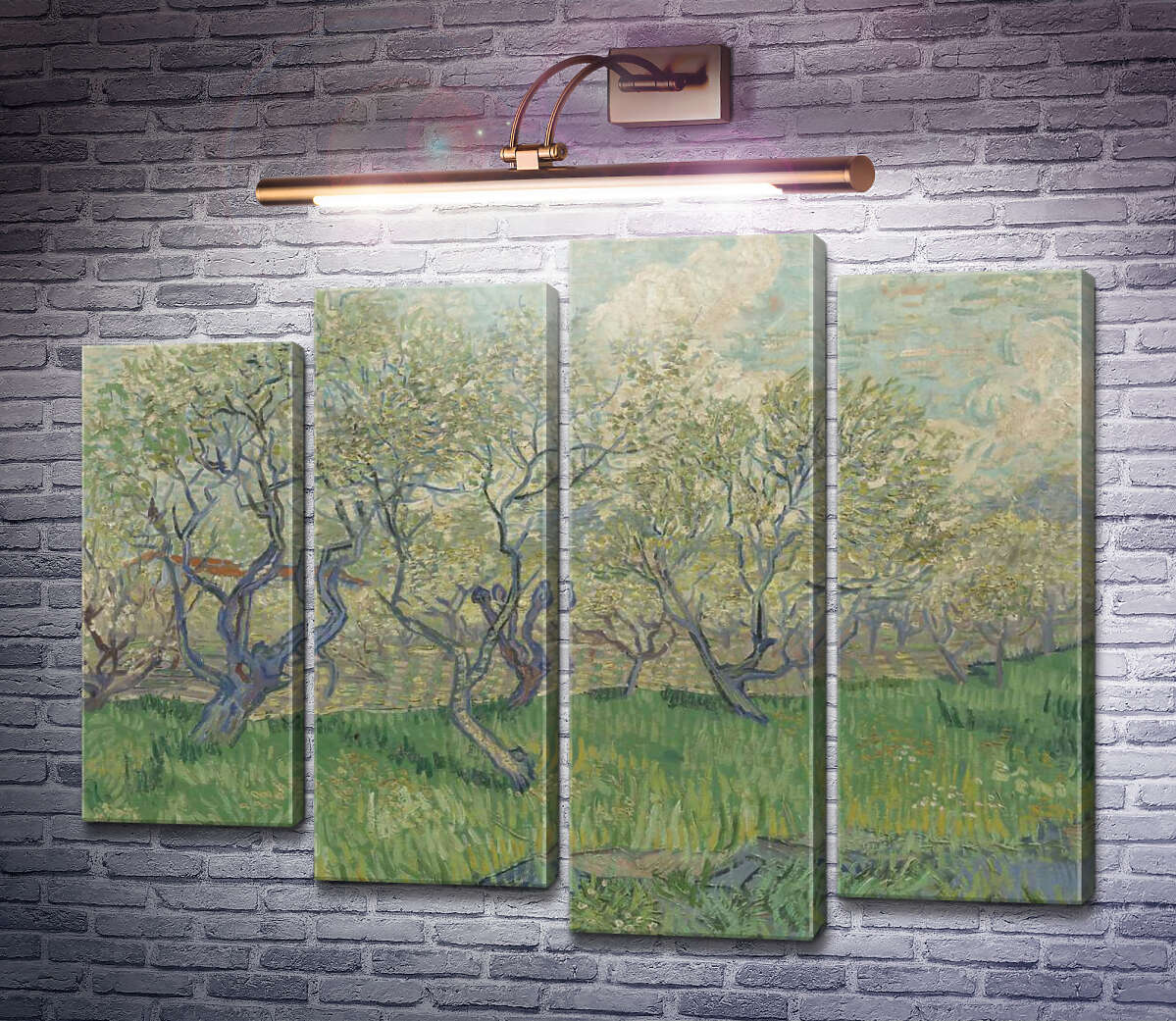 Модульная картина Фруктовый сад в цвету (Orchard in Blossom), 1888 (Модуль №3) Винсент Ван Гог Модульная картина Фруктовый сад в цвету (Orchard in Blossom), 1888 (Модуль №3) Винсент Ван Гог
